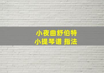 小夜曲舒伯特小提琴谱 指法